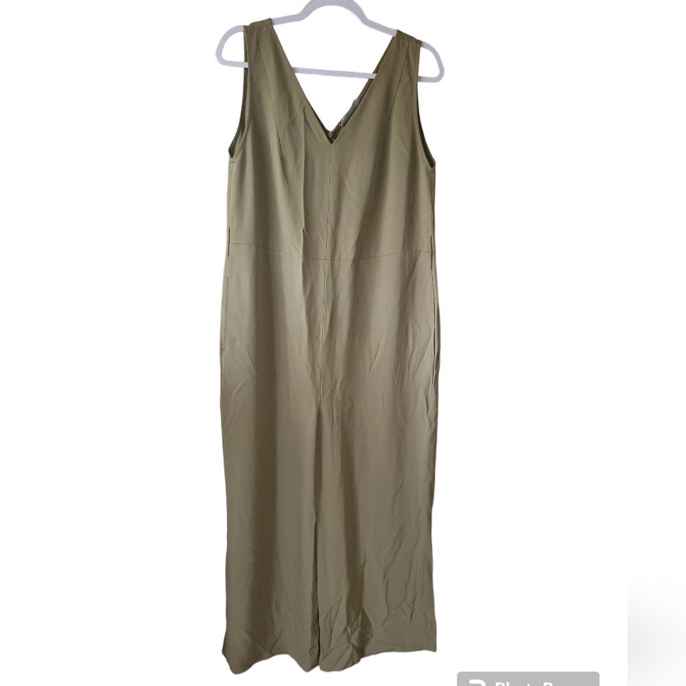 Everlane The Japanese GoWeave Essential Jumpsuit Green Wide Leg Crop